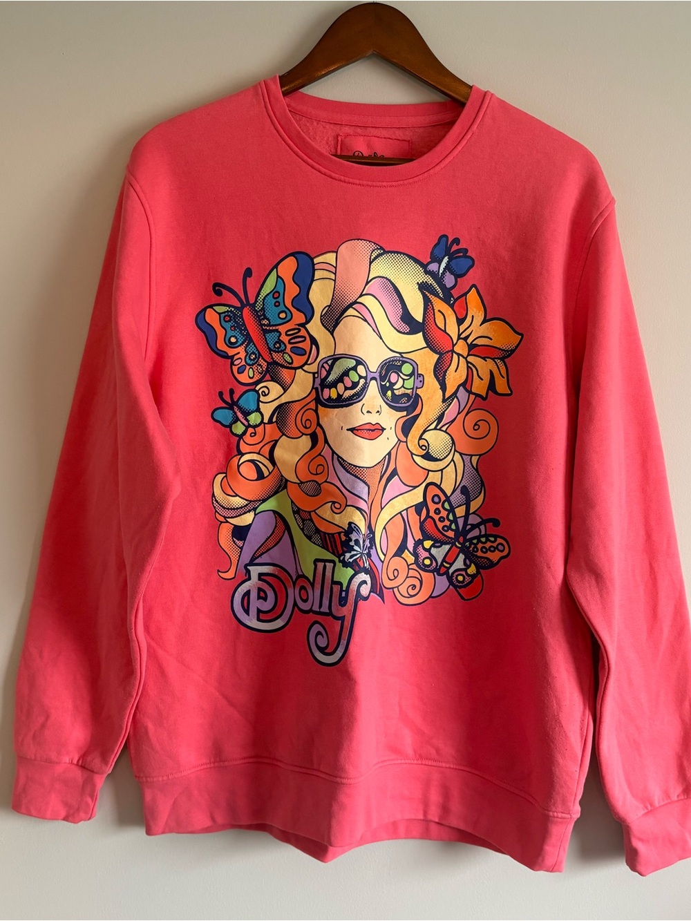 Dolly Graphic Crewneck Sweatshirt - Coral Pink